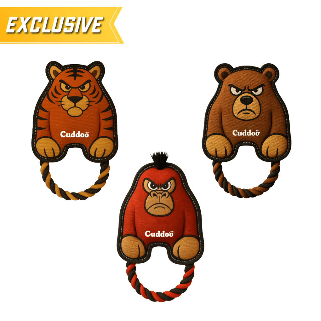 Tough Tiger Bear Gorilla Wild Ones Exclusive Design Durable Stuffed Plush Dog Toys For Destroyers