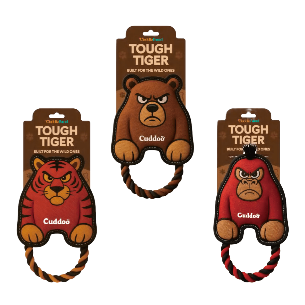 Tough Tiger Bear Gorilla Wild Ones Exclusive Design Durable Stuffed Plush Dog Toys For Destroyers